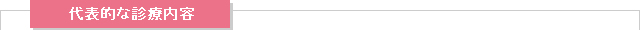 代表的な診療内容